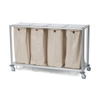 Laundry Trolley Quatro with Lid and Pedal 4x80 l