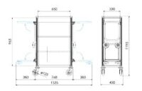 EXTRA SCHMAL 450 / 300 mm Zimmermädchenwagen Breite 650 mm EXTRA SCHMAL 450 / 300 mm