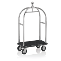 Luggage Trolley BIRDCAGE ø 50 mm BRUSHED Silver with Black Carpet