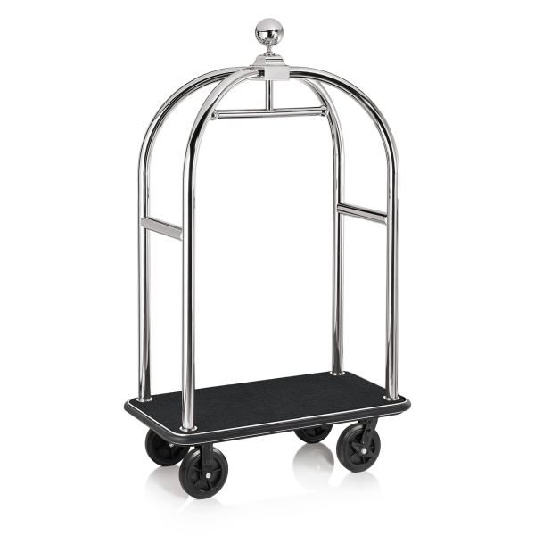 Luggage Trolley BIRDCAGE ø 50 mm Silver with Black Carpet