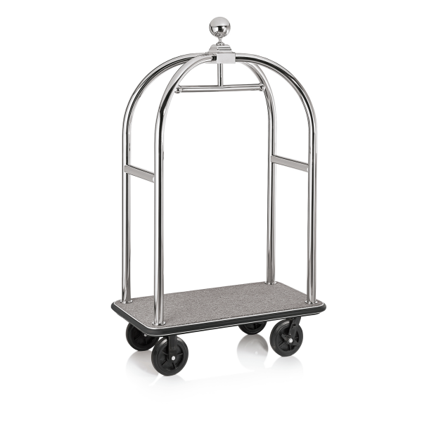 Kofferwagen BIRDCAGE ø 50 mm Silberfarbig mit grauer Teppich