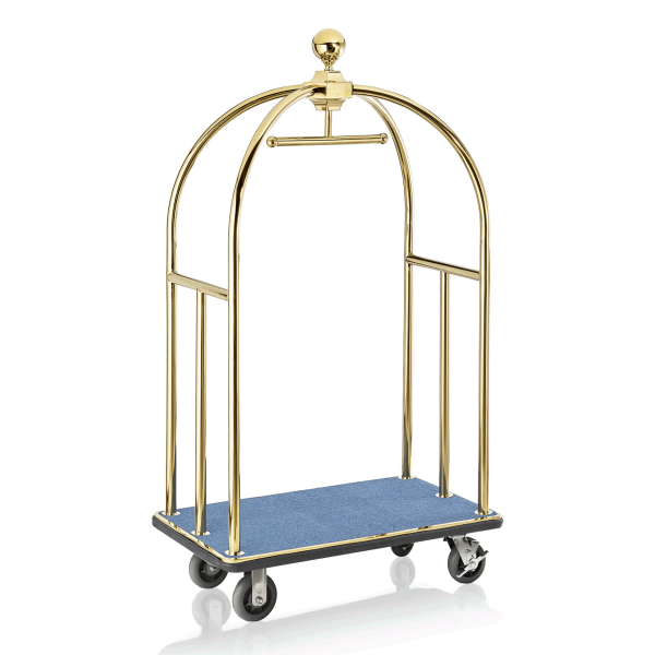 Luggage Trolley BIRDCAGE ø 38 mm Gold with Blue Carpet