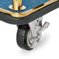 Kofferwagen BIRDCAGE ø 38 mm Goldfarbig mit blauem Teppich