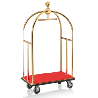 Kofferwagen BIRDCAGE ø 38 mm Goldfarbig mit rotem...