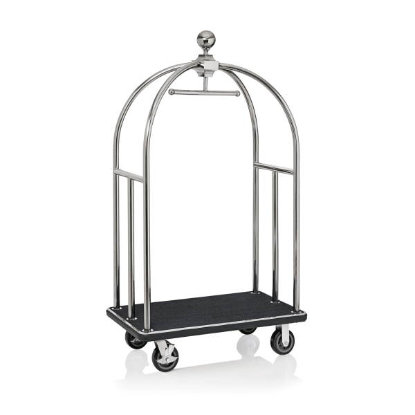 Kofferwagen BIRDCAGE ø 38 mm Silberfarbig glänzend mit schwarzem Teppich