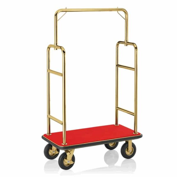 Kofferwagen Modern ø 38 mm Goldfarbig mit rotem Teppich