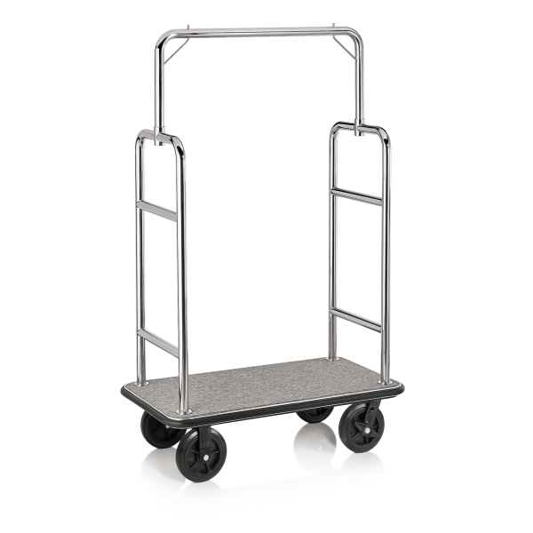 Kofferwagen Modern ø 38 mm Silberfarbig mit grauer Teppich