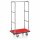 Kofferwagen Easy ø 32 mm Silberfarbig mit rotem Teppich und ø 15 cm Rollen