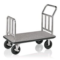 Luggage Trolley Silver with Grey Carpet