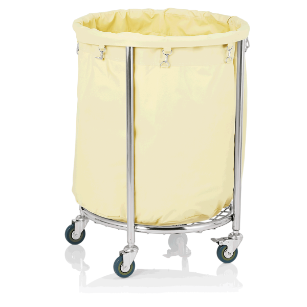 Wäschewagen inkl. Wäschesack rund 192 l creme