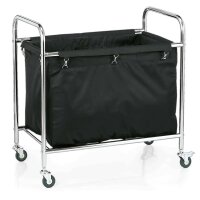 Wäschewagen mit 210 l Wäschesack aus Edelstahl – Schwarz