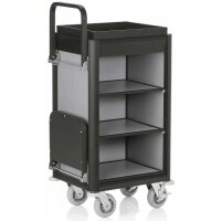 Housekeeping Trolley Mini with Laundry Bag, black