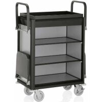 Zimmermädchenwagen medium mit 2 Wäschesäcke, schwarz