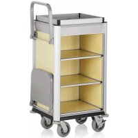 Housekeeping Trolley Mini with Laundry Bag, light wood color