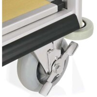 Housekeeping Trolley Mini with Laundry Bag, light wood color