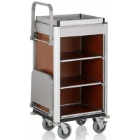 Housekeeping Trolley Mini with Laundry Bag, dark brown
