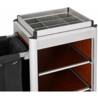 Housekeeping Trolley Mini with Laundry Bag, dark brown