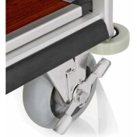 Housekeeping Trolley Medium with 2 Laundry Bags, dark wood/dark brown