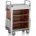 Housekeeping Trolley Medium with 2 Laundry Bags, dark wood/dark brown