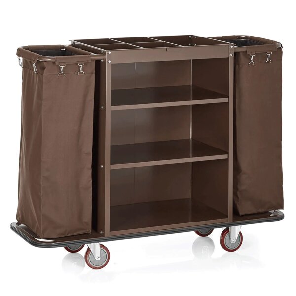 Housekeeping Trolley Medium Standard, brown wood look