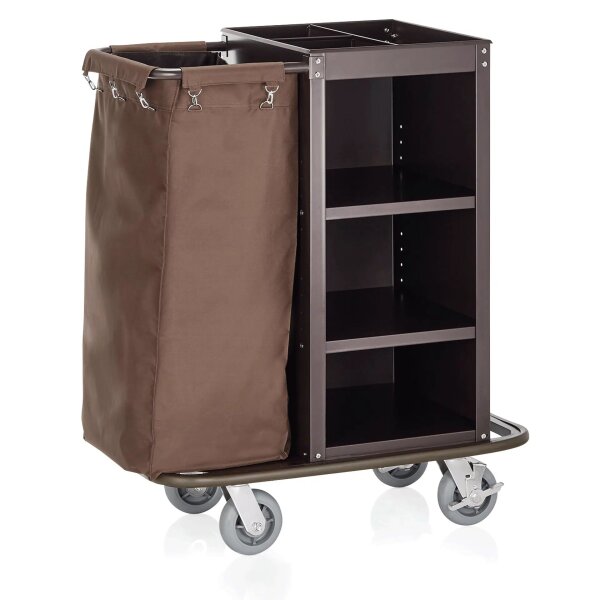 Zimmermädchenwagen mini standard mit 1 Wäschesack Stahlblech