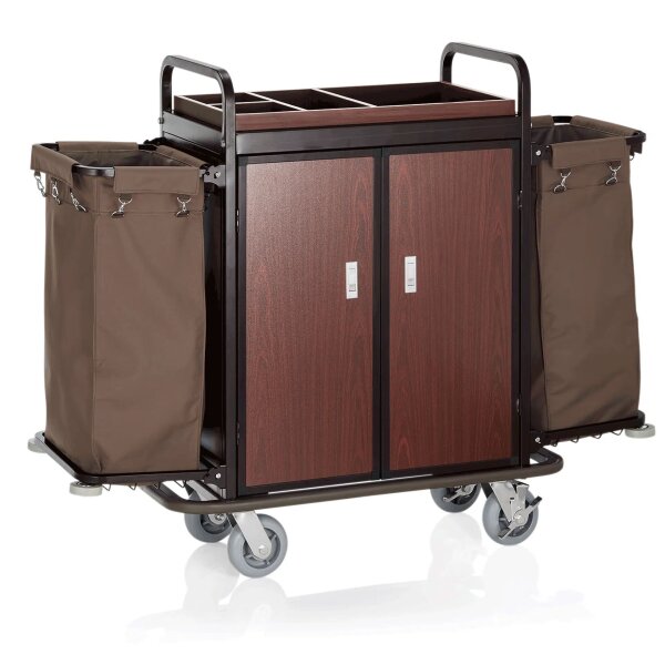 Zimmermädchenwagen medium mit 2 Wäschesäcke und Türen