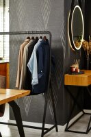 Hotel Kombibügel mit Steg und Rockeinkerbung schwarz lackiert 44 cm