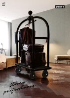 Luggage Trolley BIRDCAGE ø 50 mm Black with Black Carpet