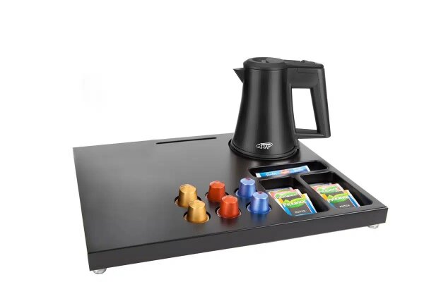 BTRAY Hotel Welcome Tray SUPREME with Kettle STAR 0,5 l black
