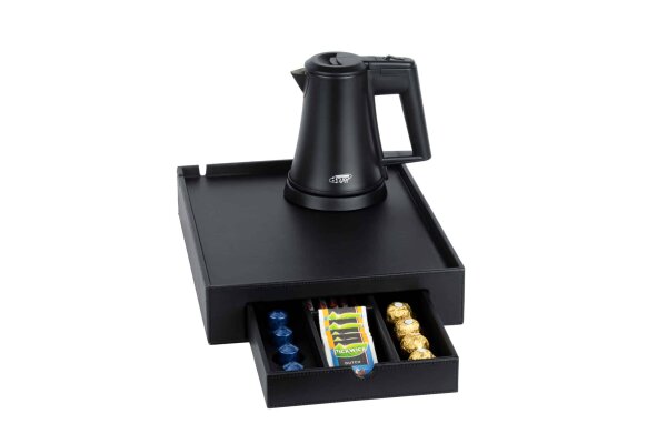BTRAY Hotel Welcome Tray with Drawer and Kettle STAR 0,5 l BLACK