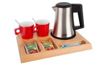 B-TRAY Willkommenstablett Signum Massivholz Buche natur 0,5 l Wasserkocher Star