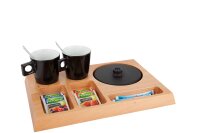B-TRAY Willkommenstablett Signum Massivholz Buche natur 0,5 l Wasserkocher Star black