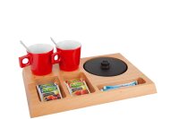 B-TRAY Willkommenstablett Signum Massivholz Buche natur 0,5 l Wasserkocher Star black