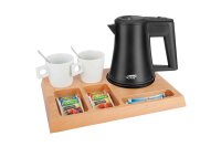 B-TRAY Willkommenstablett Signum Massivholz Buche natur 0,5 l Wasserkocher Star black