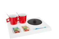BTRAY Hotel Welcome Tray SIGNUM white with BLACK Hotel Kettle STAR 0,5 l
