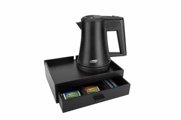 BTRAY Welcome Tray with Drawer and Hotel Kettle STAR 0,5 l BLACK