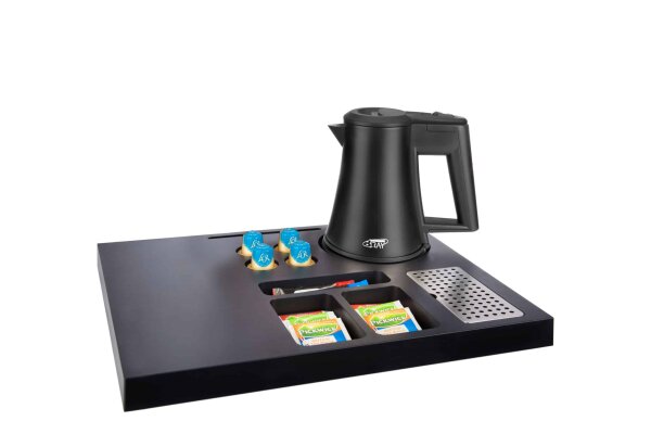 BTRAY Hotel Welcome Tray SIESTA with Hotel Kettle STAR 0,5 l BLACK