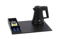 B-TRAY Willkommenstablett Snap schwarz aus Kunstleder mit...