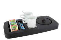 B-TRAY Willkommenstablett Sense schwarz aus ABS Kunststoff mit Holzstruktur und 0,5 l Wasserkocher Star