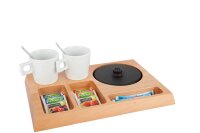 B-TRAY Willkommenstablett Signum Massivholz Buche natur 1,0 l Wasserkocher Style