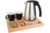 B-TRAY Willkommenstablett Signum Massivholz Buche natur 1,0 l Wasserkocher Style