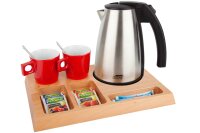 B-TRAY Willkommenstablett Signum Massivholz Buche natur 1,0 l Wasserkocher Style
