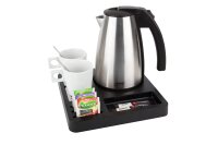 B-TRAY Willkommenstablett Square schwarz aus ABS Kunststoff mit 1,0 l Wasserkocher Style