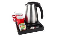 B-TRAY Willkommenstablett Square schwarz aus ABS Kunststoff mit 1,0 l Wasserkocher Style