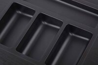 B-TRAY Willkommenstablett Sense schwarz aus ABS Kunststoff mit Holzstruktur und 1,0 l Wasserkocher Style