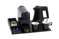 B-TRAY Willkommenstablett Snap mit Espresso Maschine und 0,5 l Wasserkocher Star black