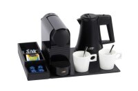 B-TRAY Willkommenstablett Snap mit Espresso Maschine und 0,5 l Wasserkocher Star black
