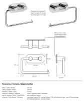 Toilet Paper Holder without Cover – Adhesive Mount – Polished