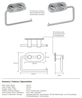 Toilet Paper Holder without Cover for sticking, brushed