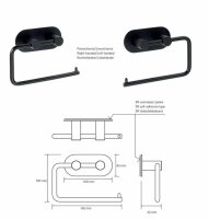 Toilettenpapierhalter ohne Deckel Basic schwarz